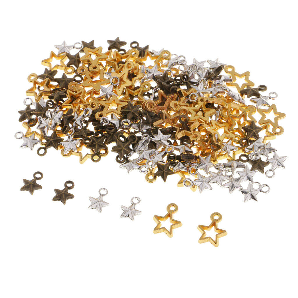 150Pcs Assorted Star Charms PendantS DIY Jewelry Finding Making Accessories