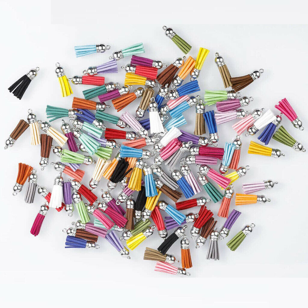 120Pcs Key Chain Rings Tassel Pendants Great for DIY Craft Jewelry