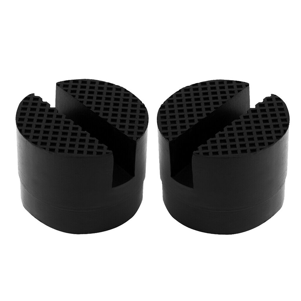 2Car Rubber Disc Jack Pad Frame Protector Rail Floor Adapter Black - 50x50mm