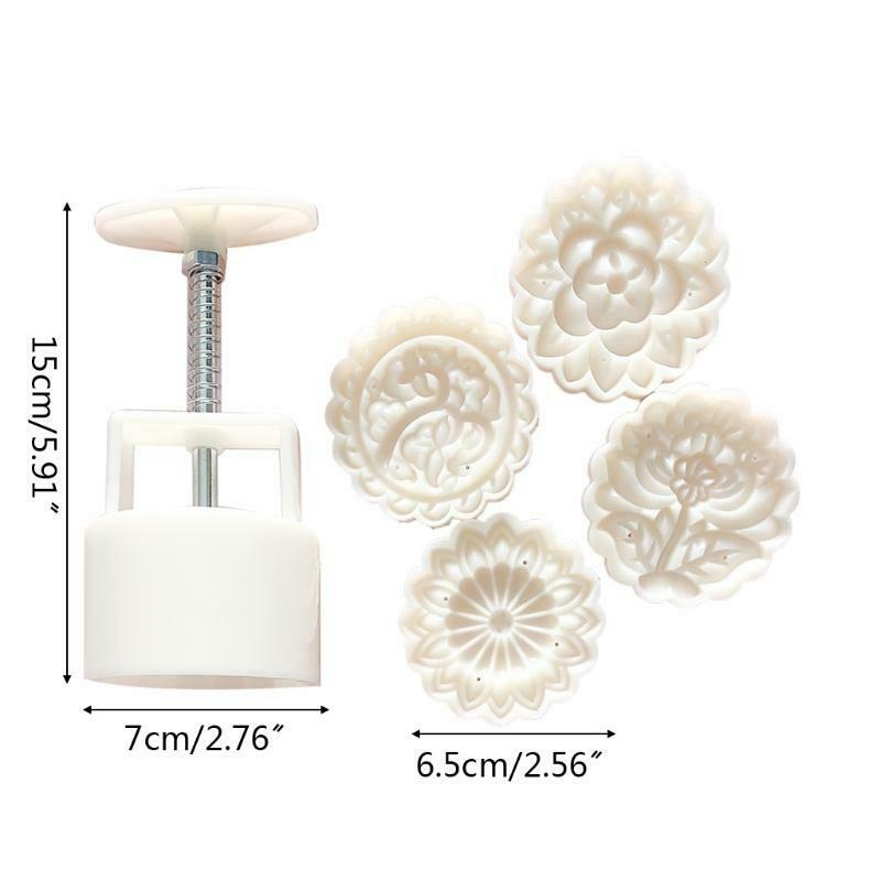 4pcs flowers Cookie Stamp Moon Cake Maker DIY 100g Moon Cake Mould