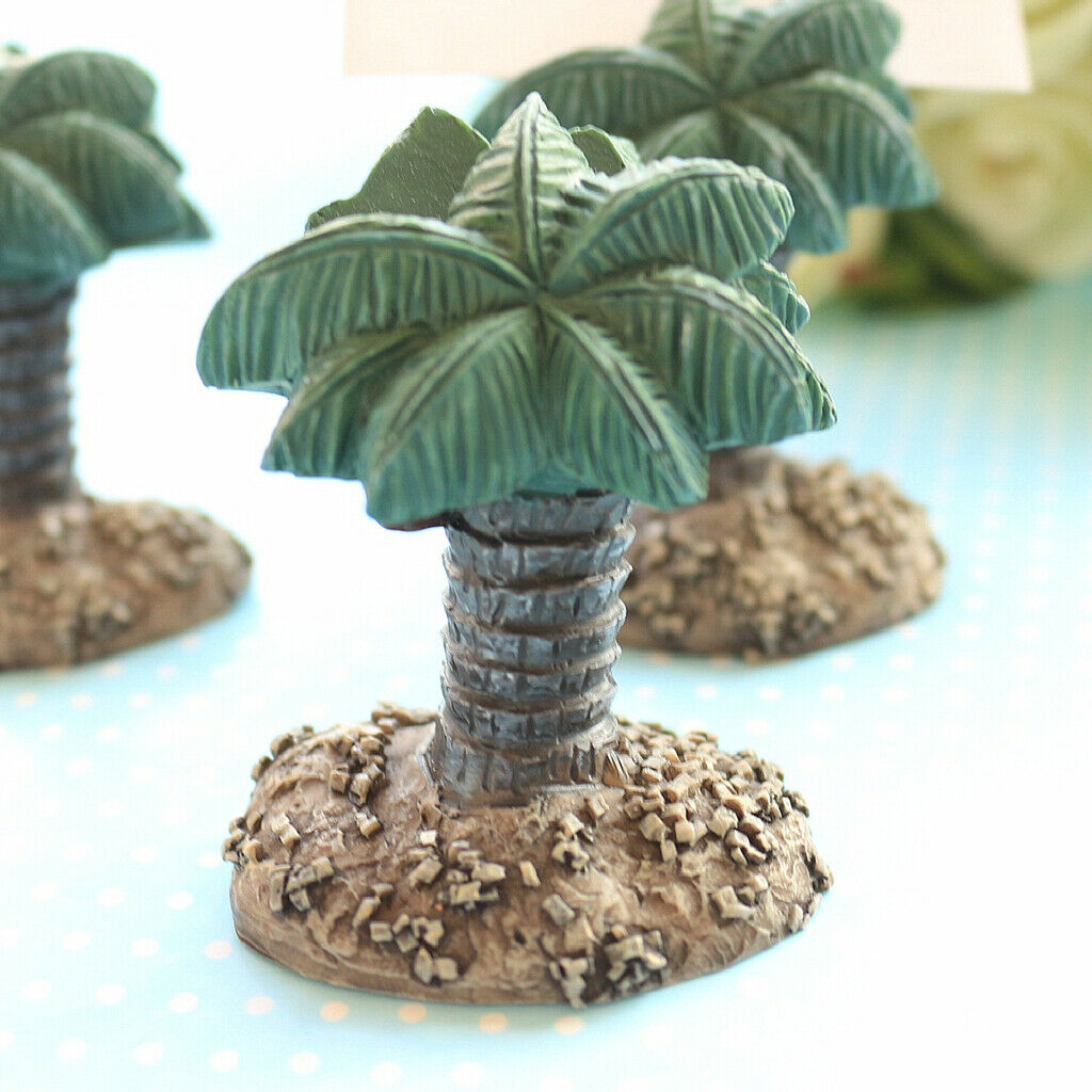 Hawaiian Tropic Palm Style Table Place Card Holder Mini Picture Photo Clip