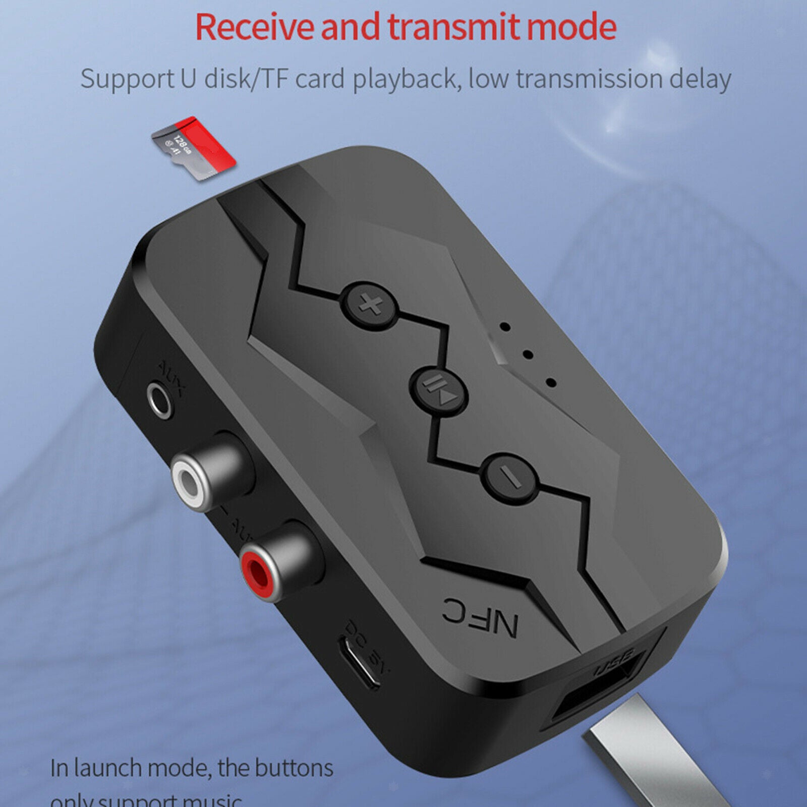 Wireless 2In1 Bluetooth 5.0 Transmitter Receiver Stereo AUX Audio Adapter