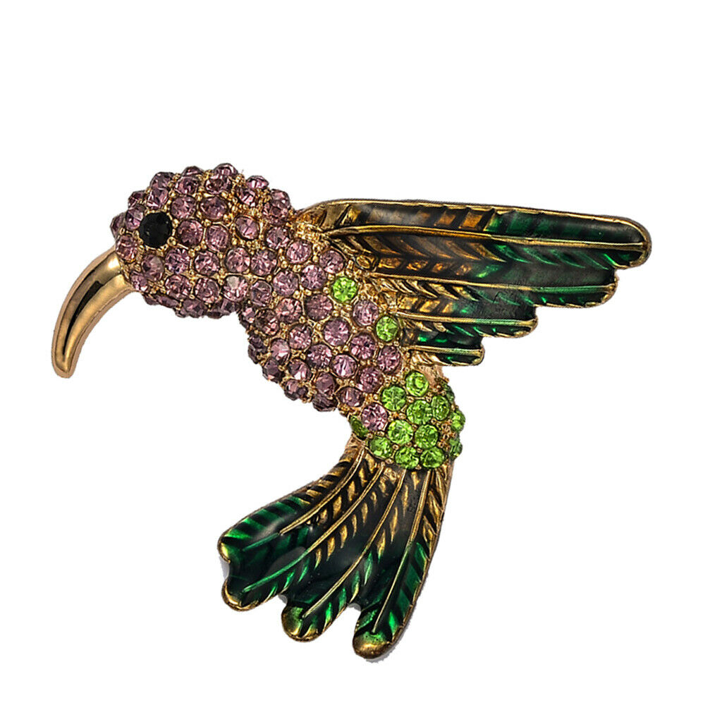 Korean Diamond Crystals Lovely Children Humming Bird Brooch Pin Ornaments