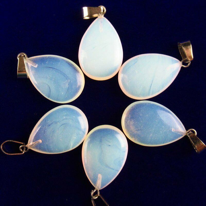 10pcs 27x16x6mm Natural Opal Opalite Teardrop 33g Pendant Bead A-123SK