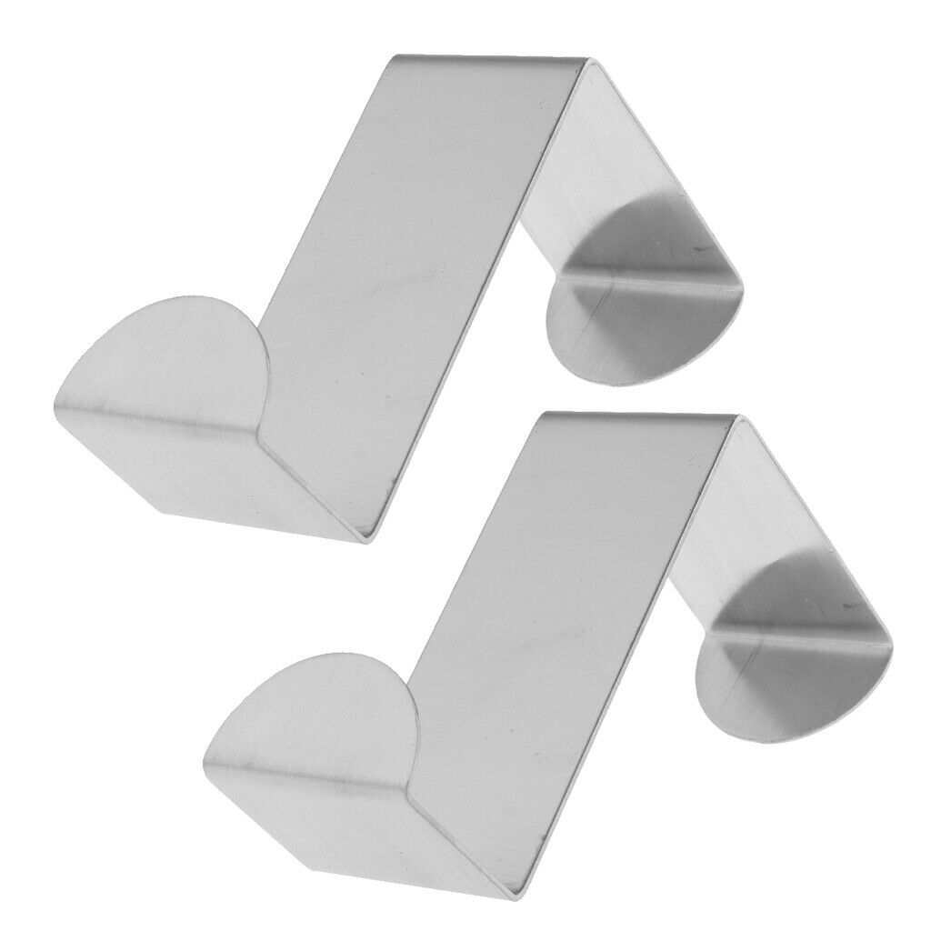 2PCS Over The Door Hooks Stainless Steel Metal Hanger Z-Shape 4cm / 1.6''