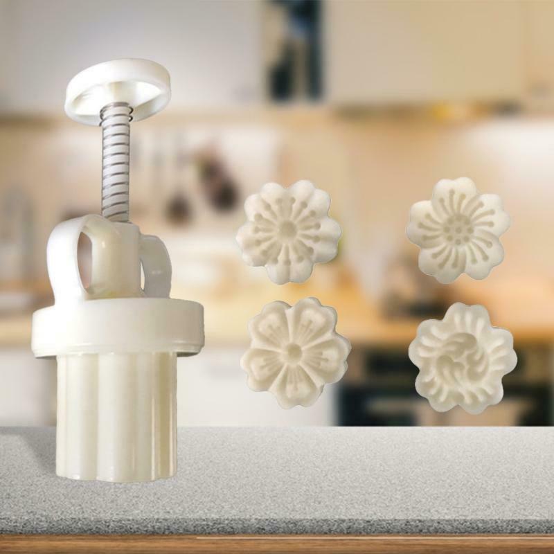 Mooncake Mold 25g Cherry Blossoms Stamp Cake Cookie Mould Cutter Hand Pressure