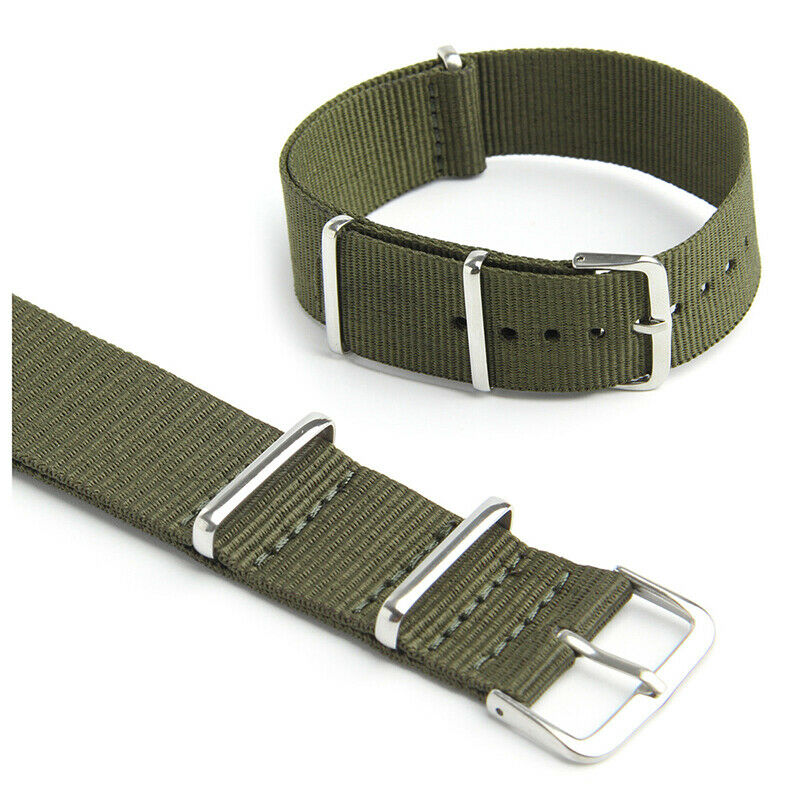 Watch Strap Band Military Army Nylon Canvas Divers G10 Mens Colour:Army Green F2
