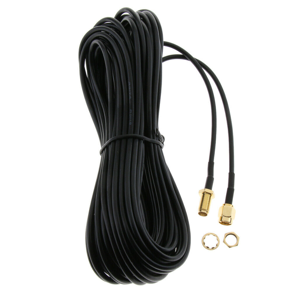 4X 10M RP SMA Male to Female Extender Coaxial Cable for WiFi Router / Antenna /