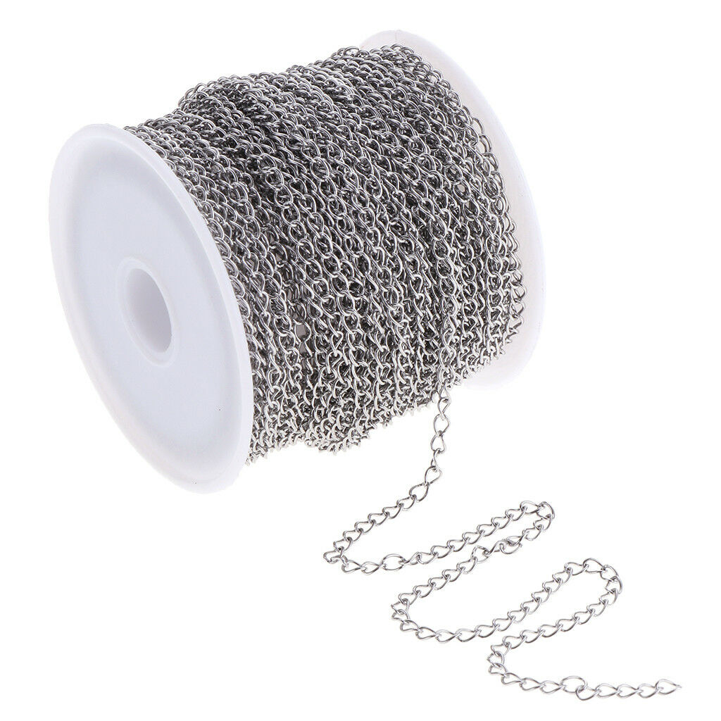 13yd Stainless Steel Chain 2.9mm Wide DIY Jewelry Making Repair Replacement