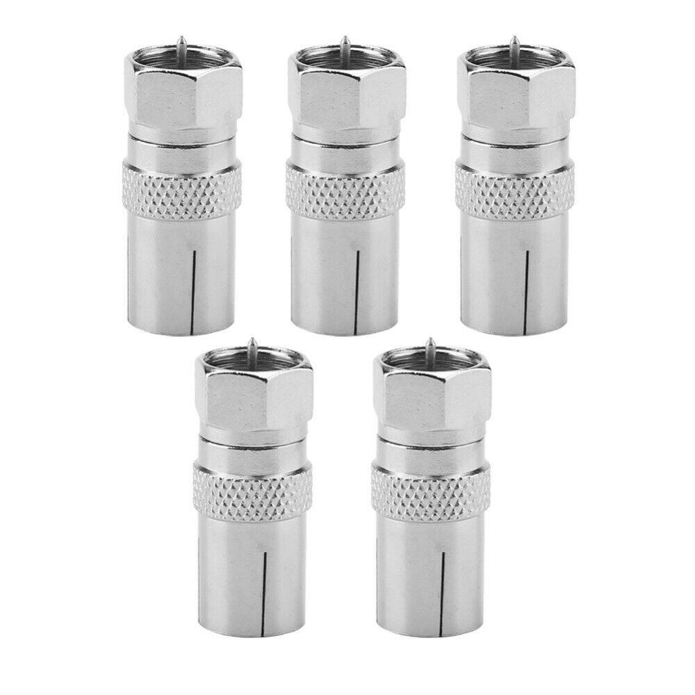 5Ã— F-Type F Jack To Male Plug RF Coaxial Connector Adapter Convertor