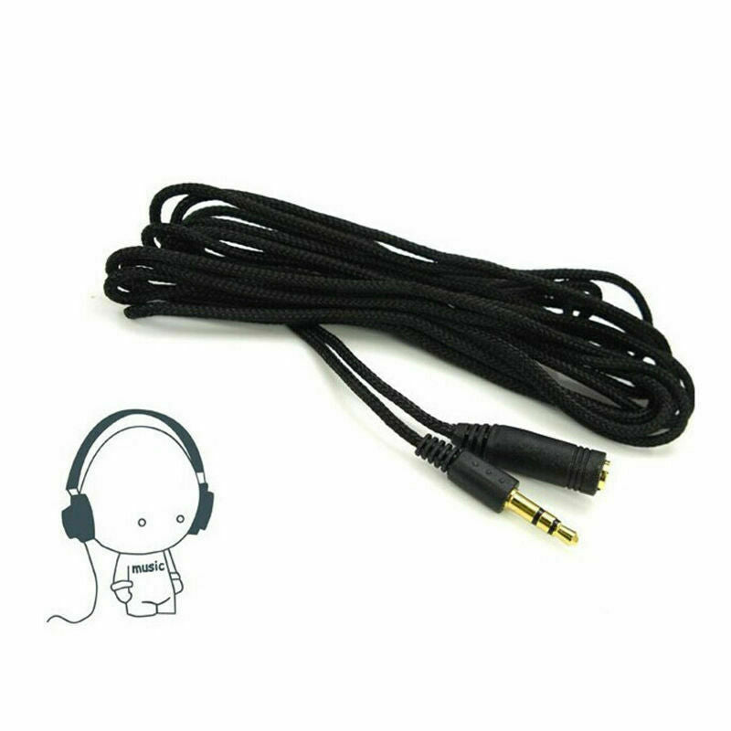 5FT 3.5mm 1/8" Stereo Audio Nylon Headphone Cable Extension Cord Male to Female
