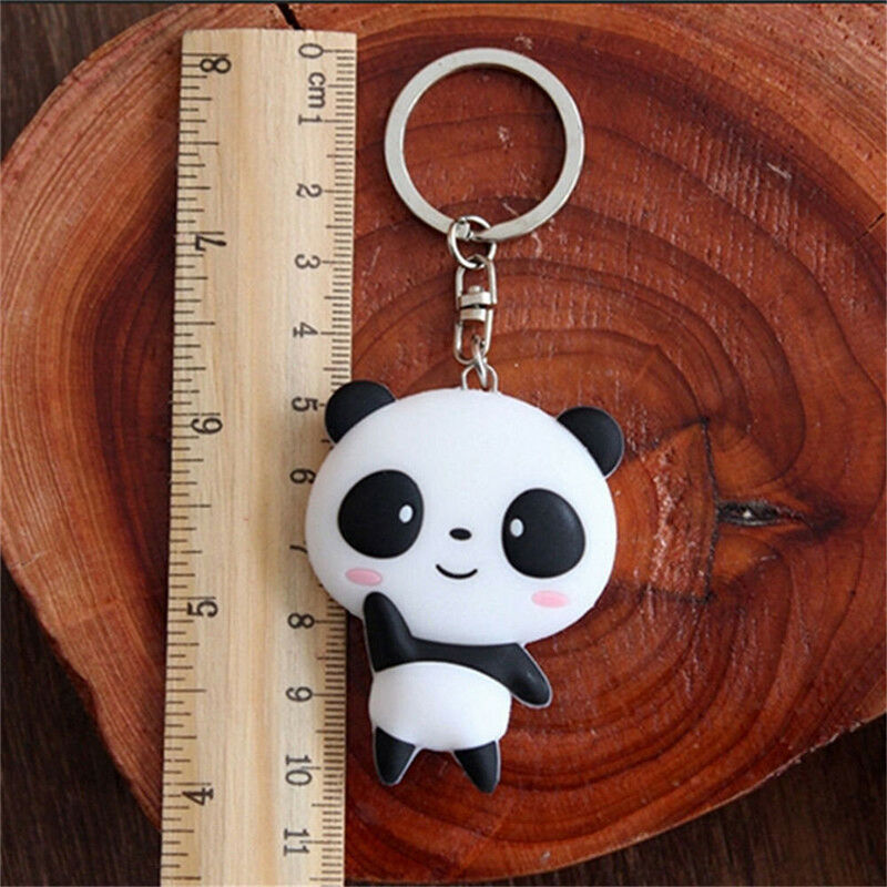 Keyring Keychains Cartoon Lovely Panda Silicone Bag Phone Pendant Double Sided