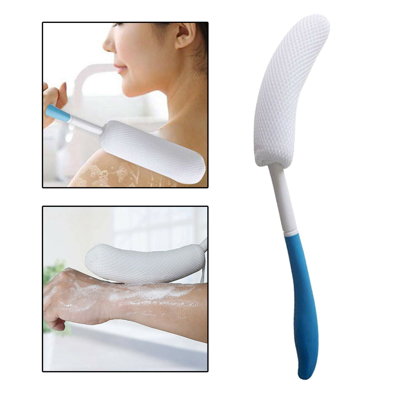 Back Bath Brush for Elderly Lotion Applicators Anti-Slip Handle Improve Skin's