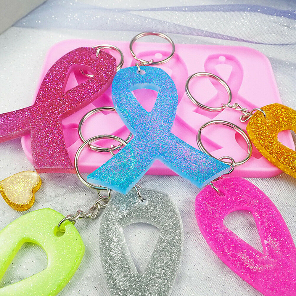 Ribbon Heart crystal Epoxy Silicone Molds DIY Casting Keychains Jewelry Pendant