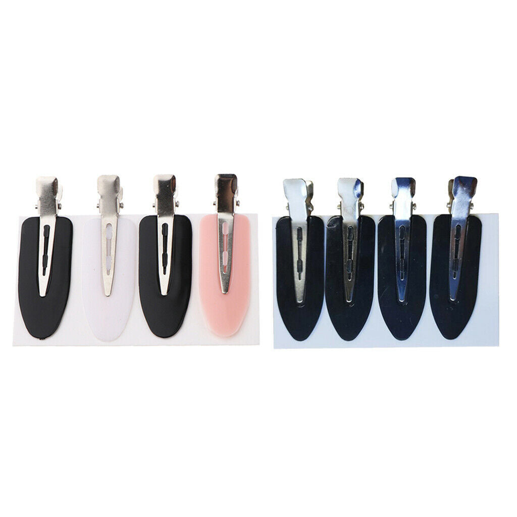 8 Pieces No Bend Hair Clips Bangs Waves Styling Hairclips Pink+White+Black