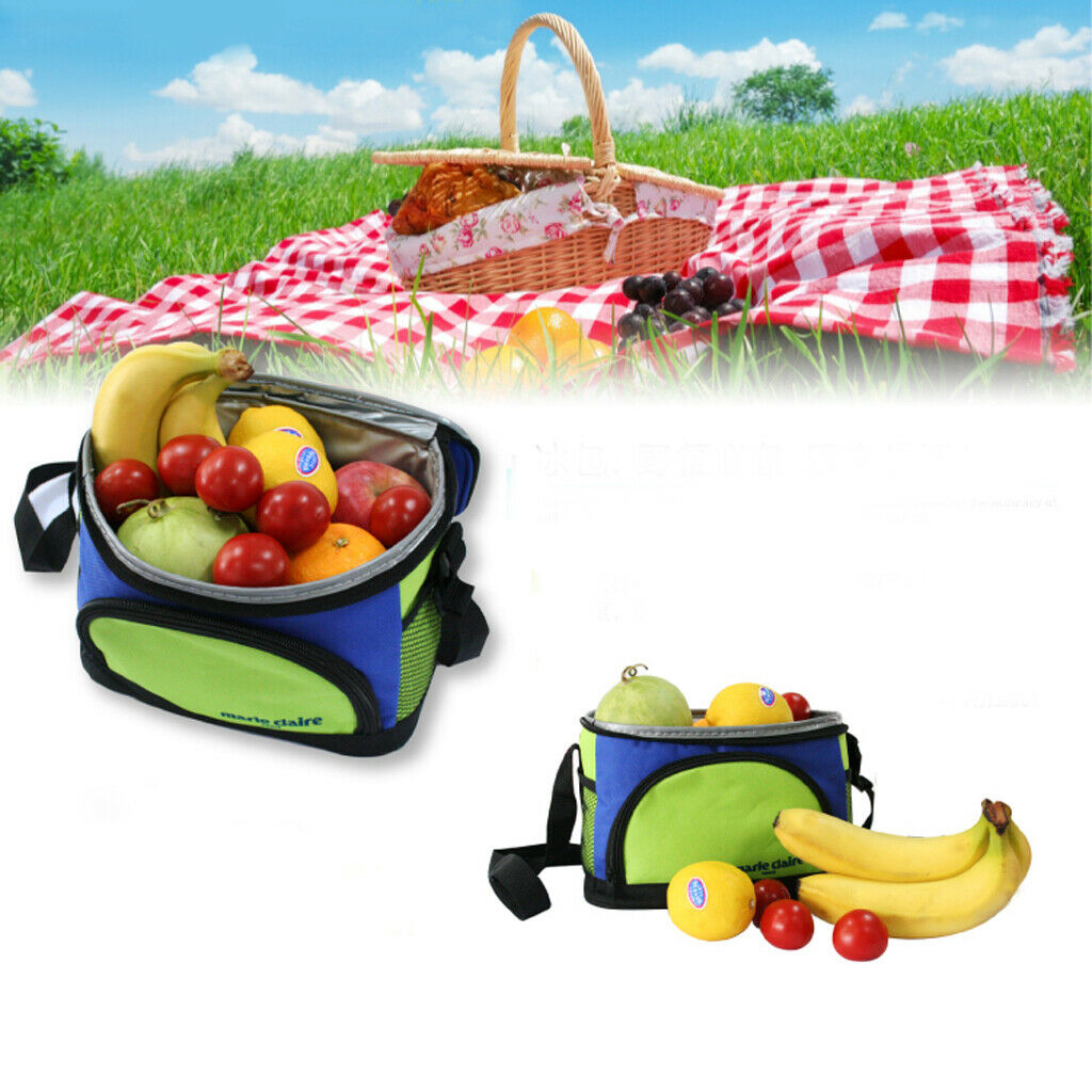 Insulated Lunch Box Cooler Bag Tote with Shoulder Strap Picnic green