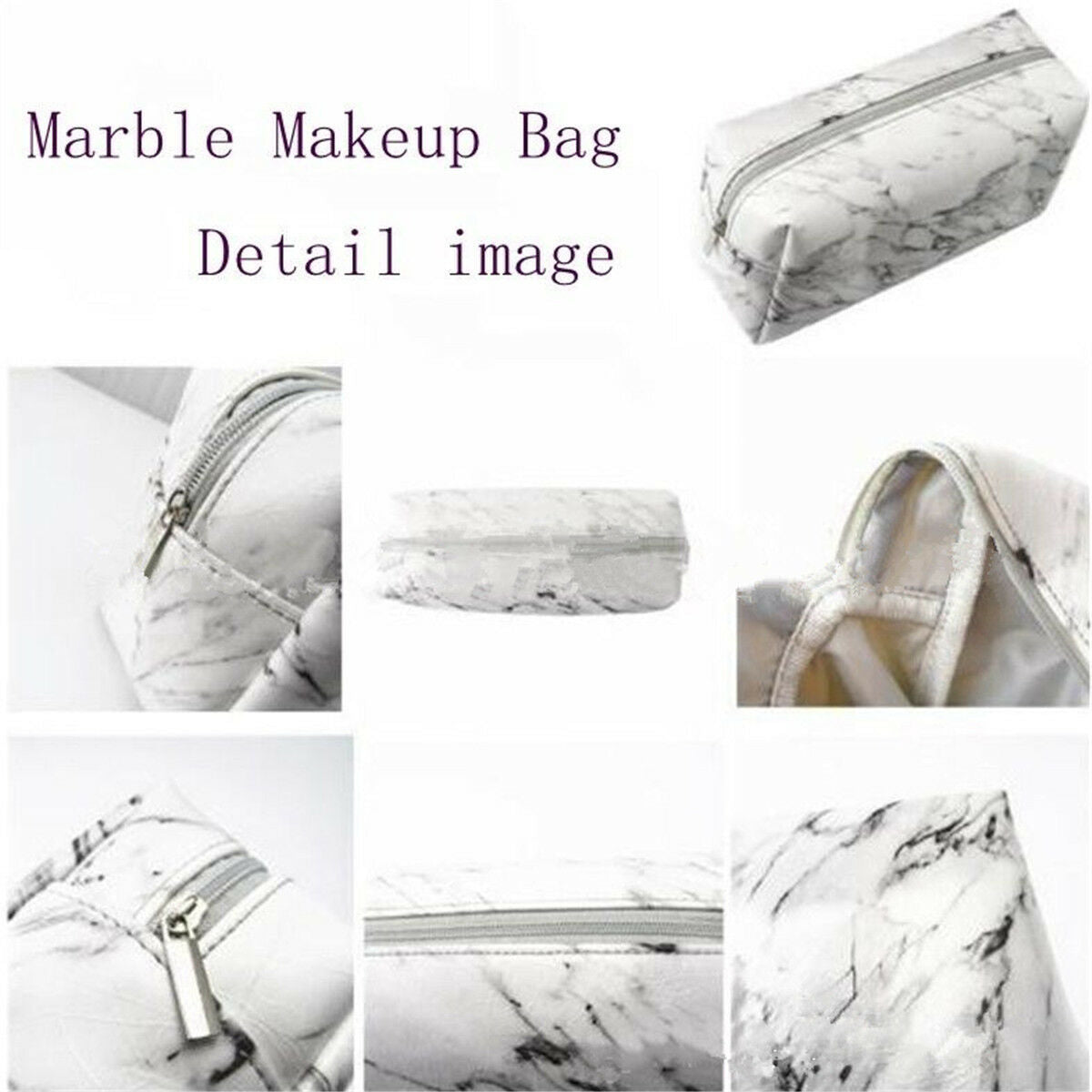 Fashion Marble Pattern Purse Box Travel Bag Makeup Cosmetic Bag Pencil Case Gift