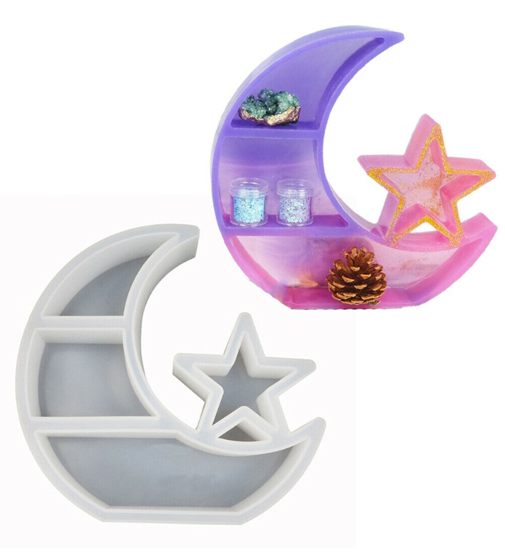 DIY Crystal Moon Plate Mold Epoxy ResinWaterproof Epoxy Silicone Casting Mold