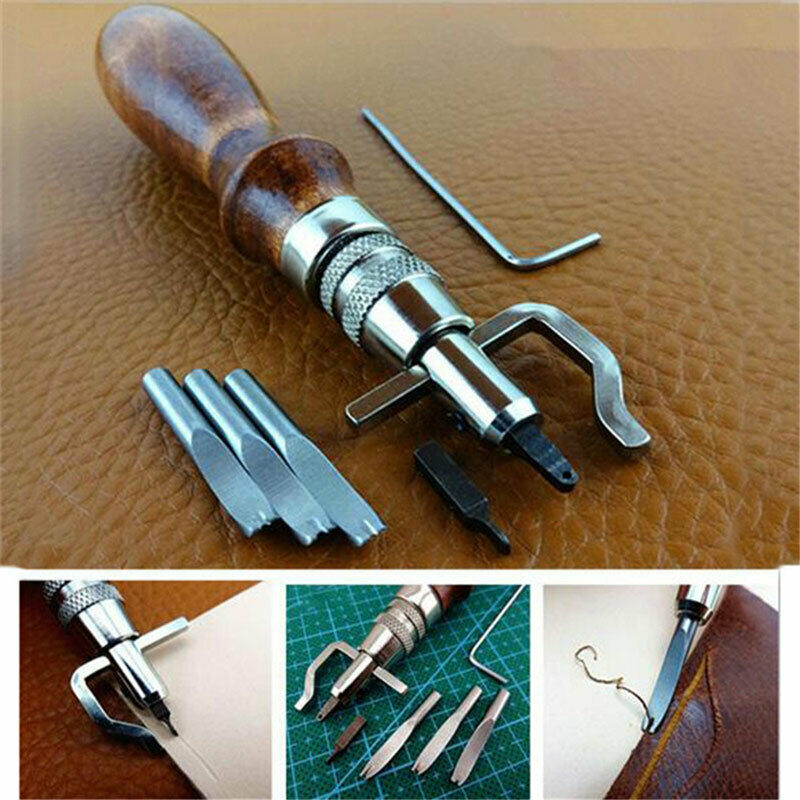 7 in 1 Set Pro Leathercraft Adjustable Stitching and Groover Crease Leathe B SJ