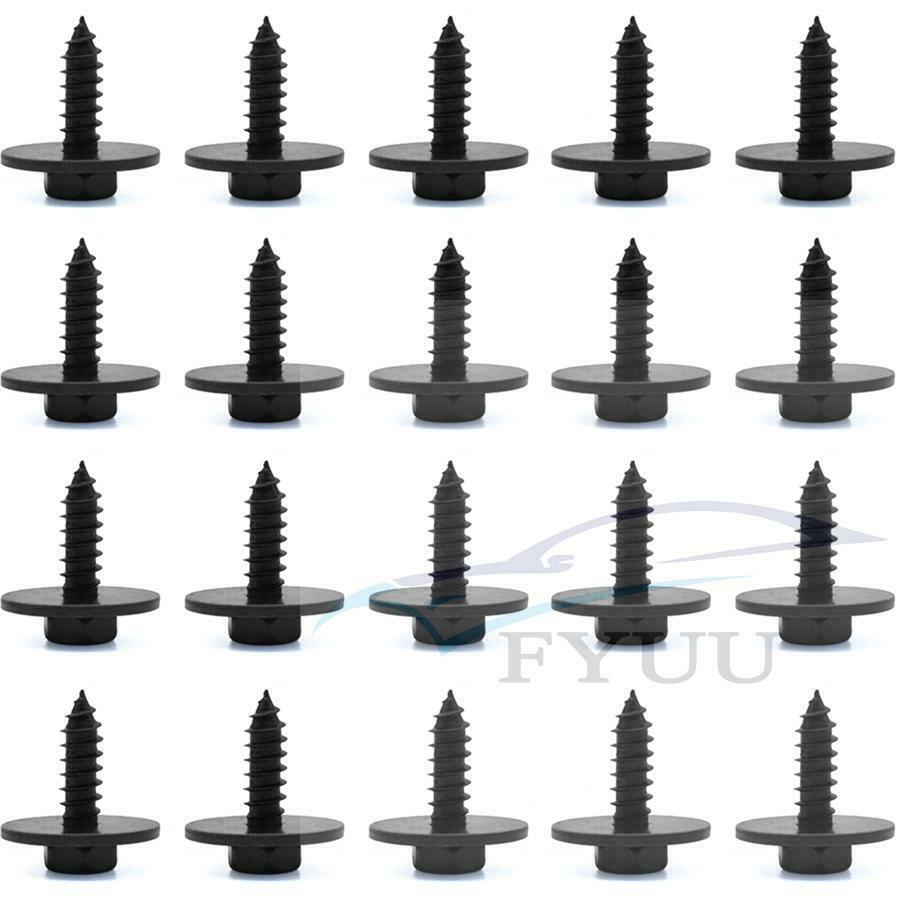 100Pc Metal Car Screw Body Fender Bumper Retainer Clips 7mm Hex (4.2-1.41x22mm)