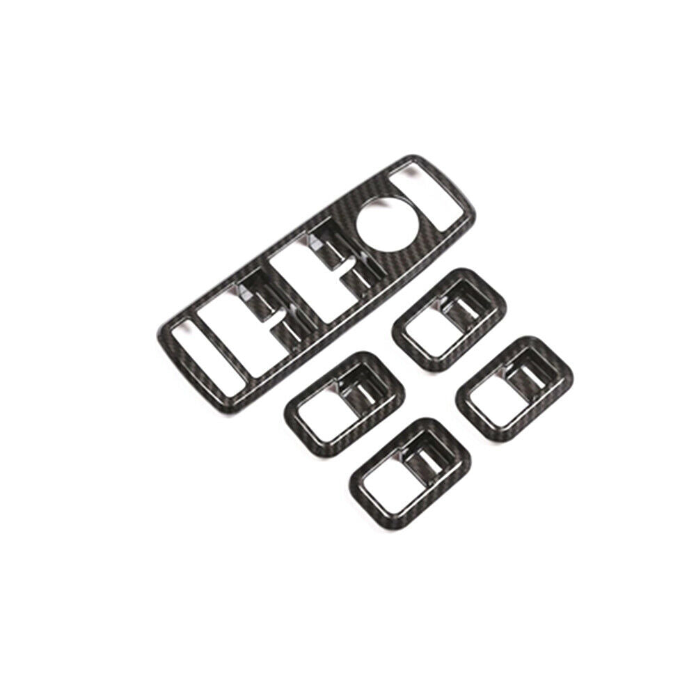5*Carbon Fiber Door Window Lift Switch Button Trim for Mercedes Benz W204 W212