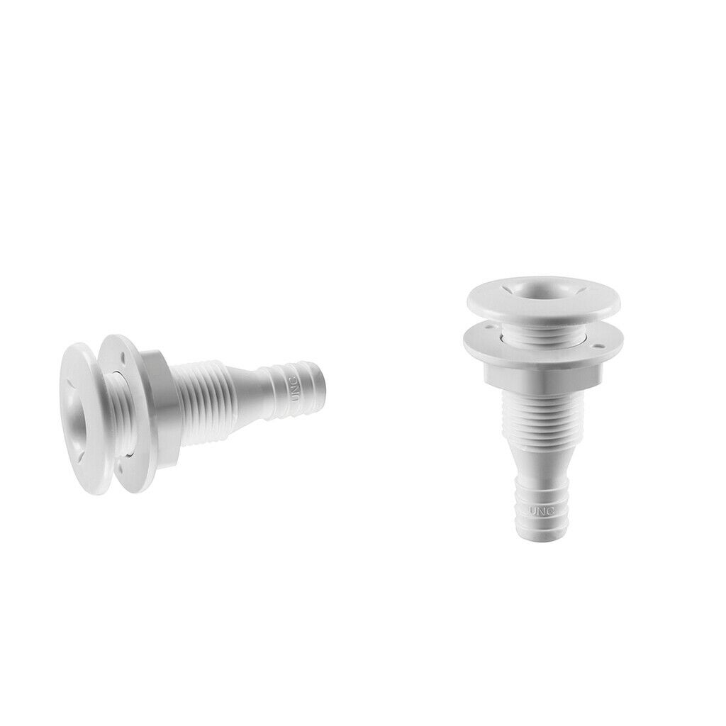 2pieces 5/8 inch White Nylon Thru-Hull Bilge Pump and Aerator Hose for Boats