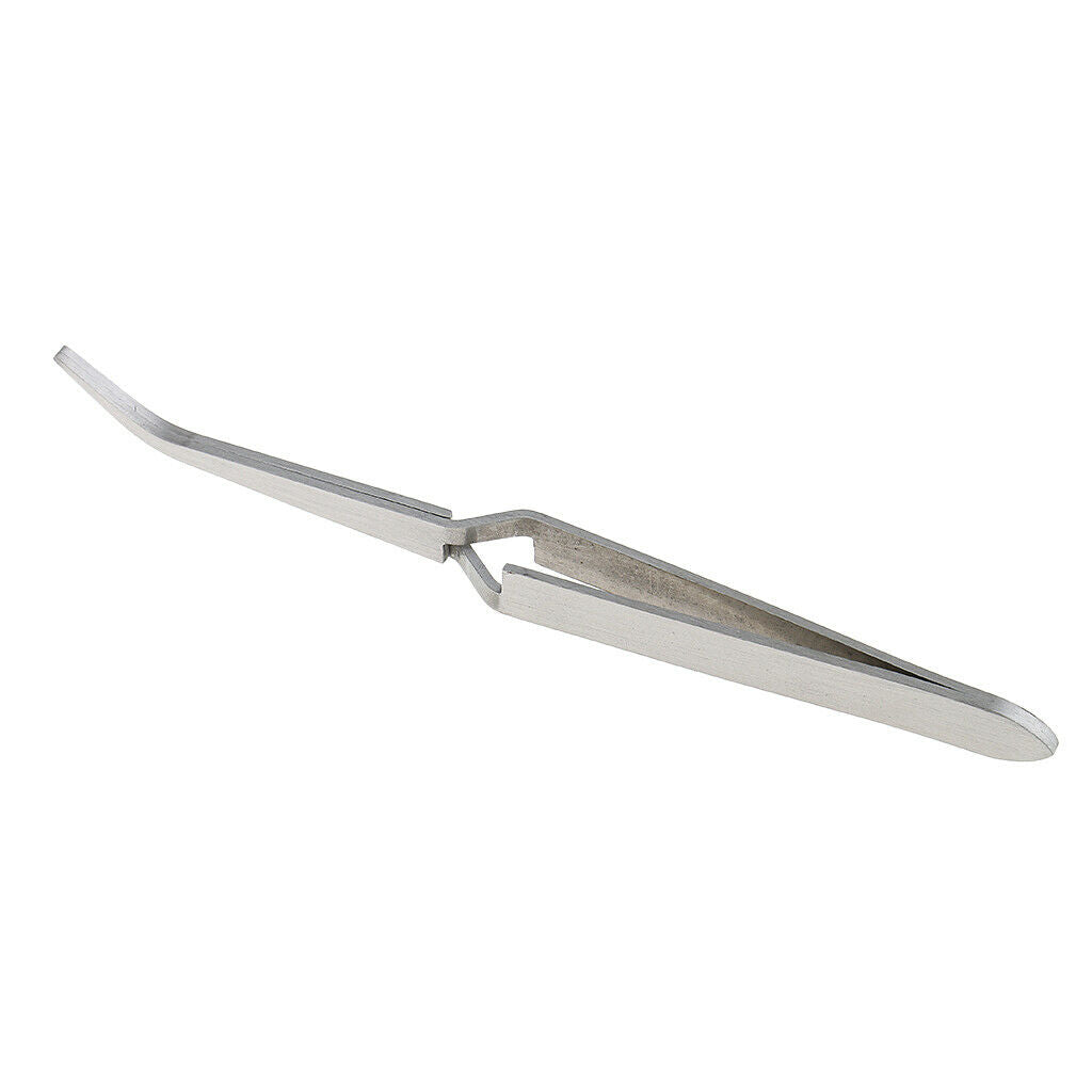 Stainless Steel Angle Tipped C Curve Manicure Nail Polish Pincher Tweezer