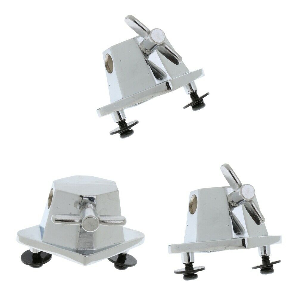 3x Chrome Tom-Tom Drum Leg Bracket Instrument Mounting Rack Access Metal