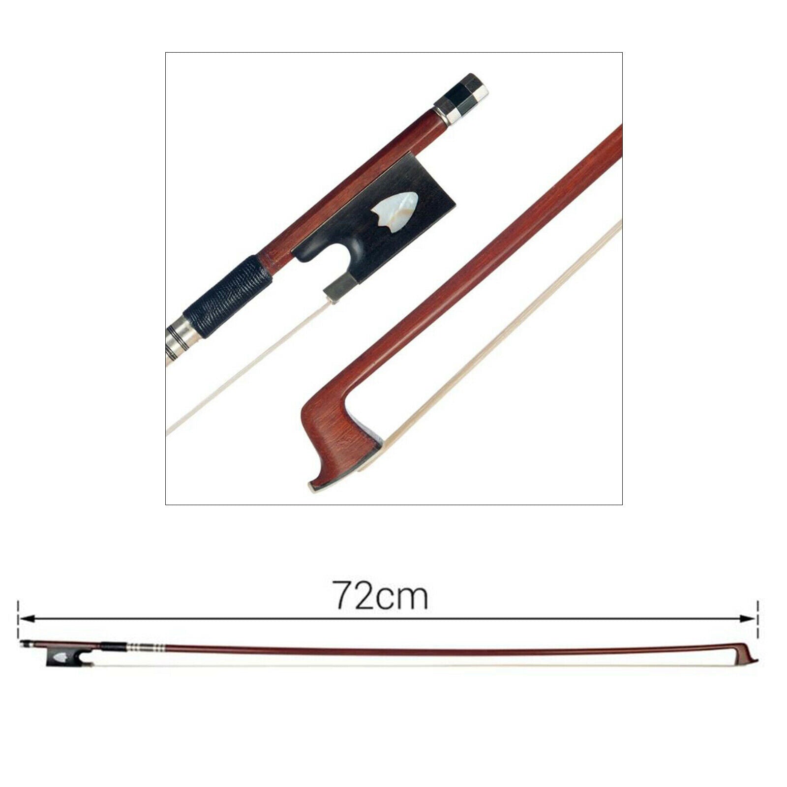 Handmade Violin Bow Multicolor Horse Hair 28 Inch for Adults Violin Player
