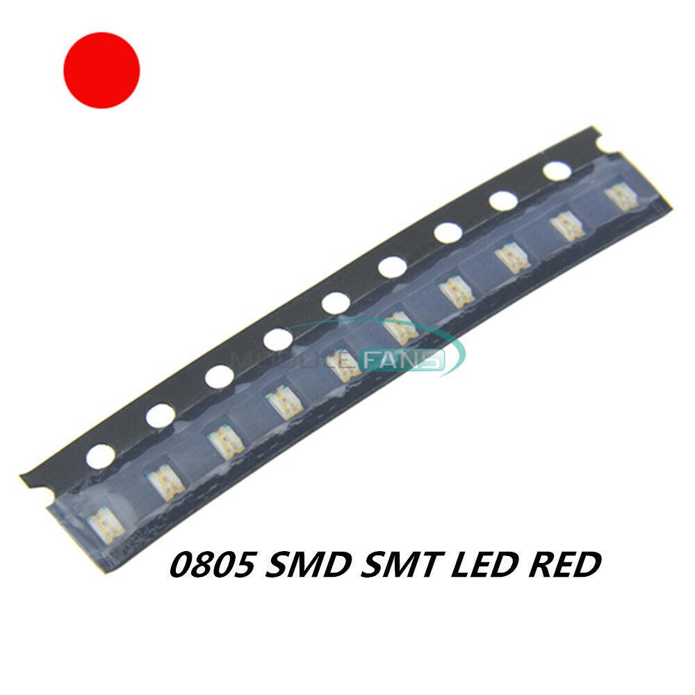 100PCS Super Bright RED Color 0805 SMD SMT LED 1.8-2.2V.