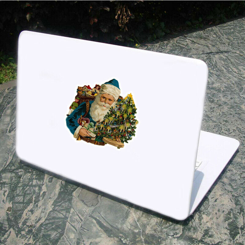6pcs Christmas Skateboard Stickers Vinyl Luggage Laptop Decals Wall Decor Gift