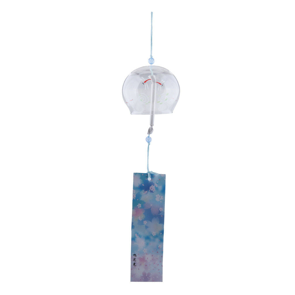Japanese Style Printed Glass Wind Chime Garden Home Decor Wind Bells 7x6cm1#