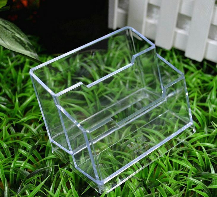 Plastic 2 Tier Business ID Card Desk Stand Holder Desktop Office Shelf_TPDD