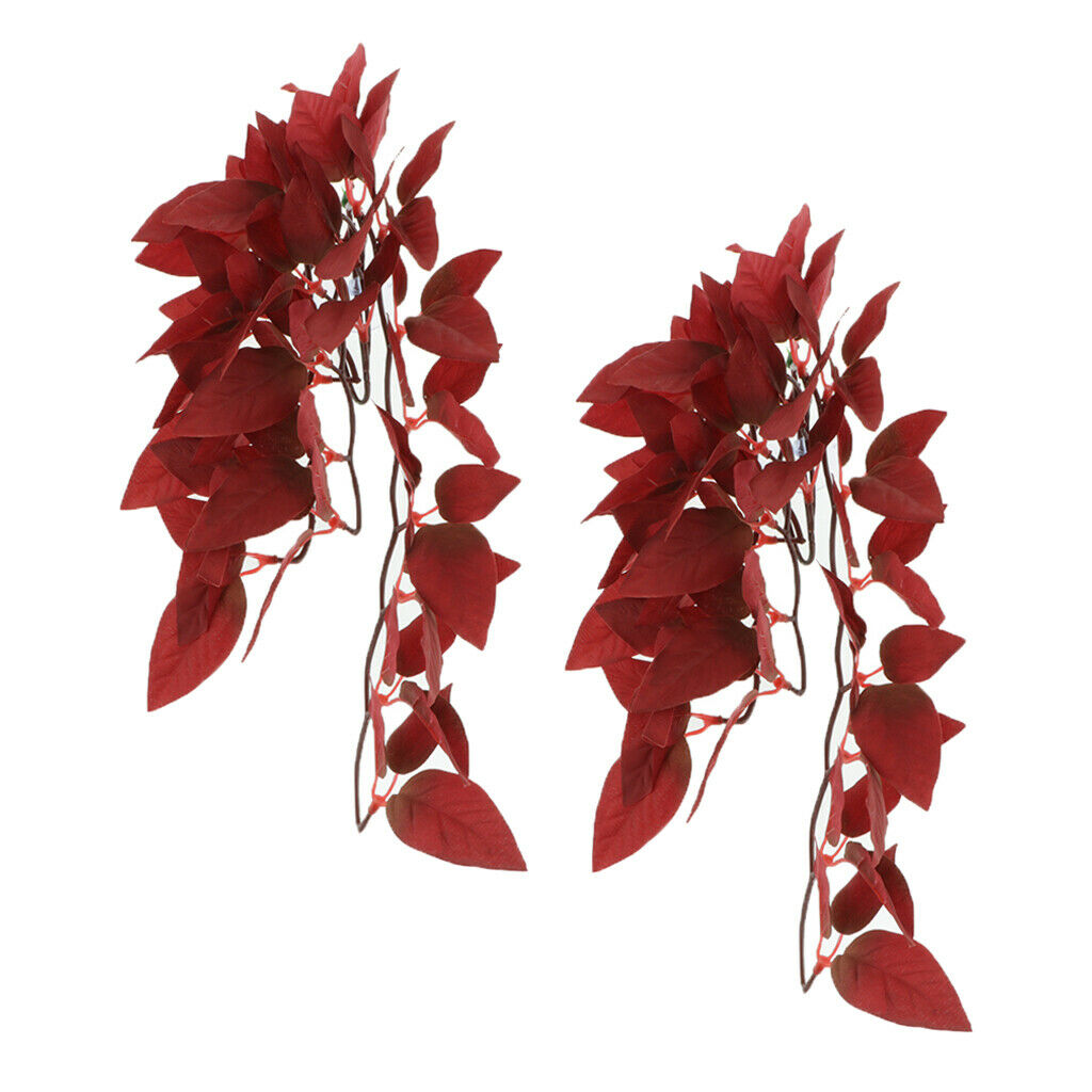 2 Pieces Artificial Crane Plants Aquarium Tank Planting Reptile Hideaway