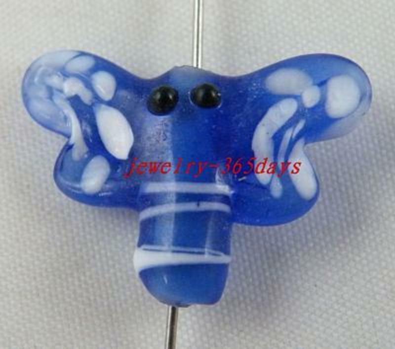 20pcs Handmade Lampwork Glass Dragonfly Spacers 24x18mm P437