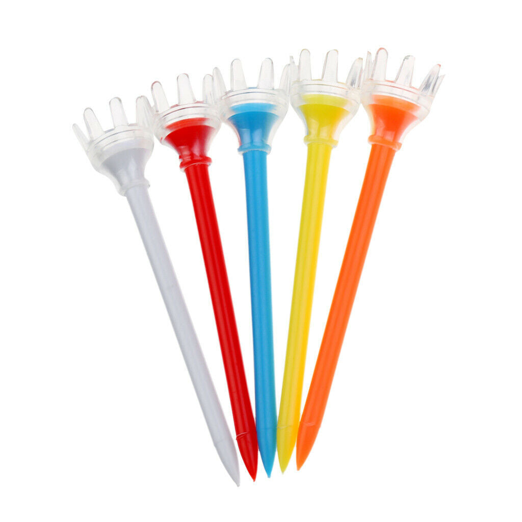 5pcs Long Lasting Crown Golf Tees Golfer Training Tool Random Color