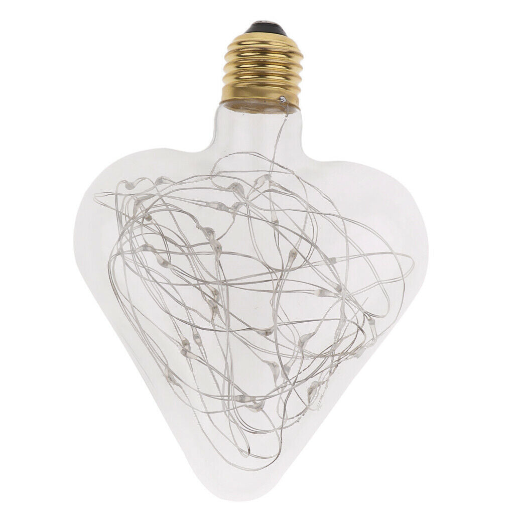E27 Retro Edison Bulb Lightbulb Tungsten Filament Lamp Ornament Heart