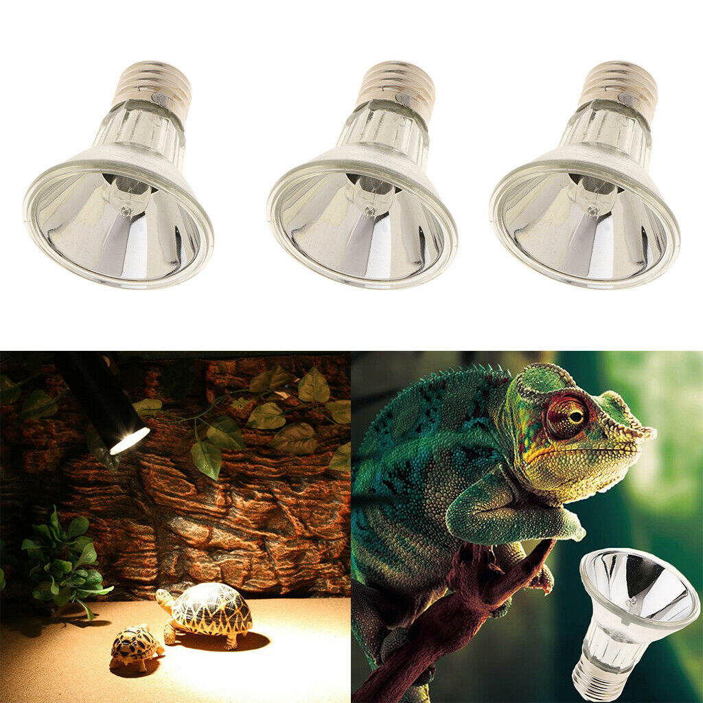 3pcs E27 Reptile Halogen Spotlight Full Spectrum UVA UVB Heating Light 25W