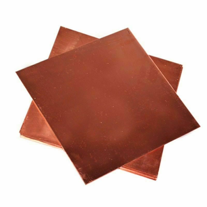 2pcs 99.9% Pure Copper Cu Sheet Foil Thin Metal Copper Plate Roll 0.1x100x100mm
