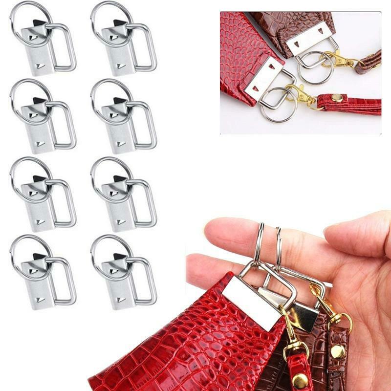 40pcs Key Fob Hardware with Key Rings for Bag Wristlets Ribbon Webbing Embossed