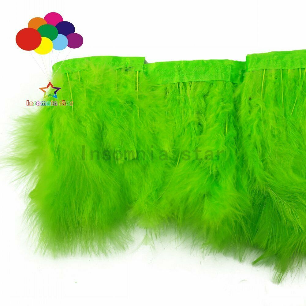 2 Meters Fruit green Marabou Turkey Feathers Trim Craft Diy Wedding Home Party