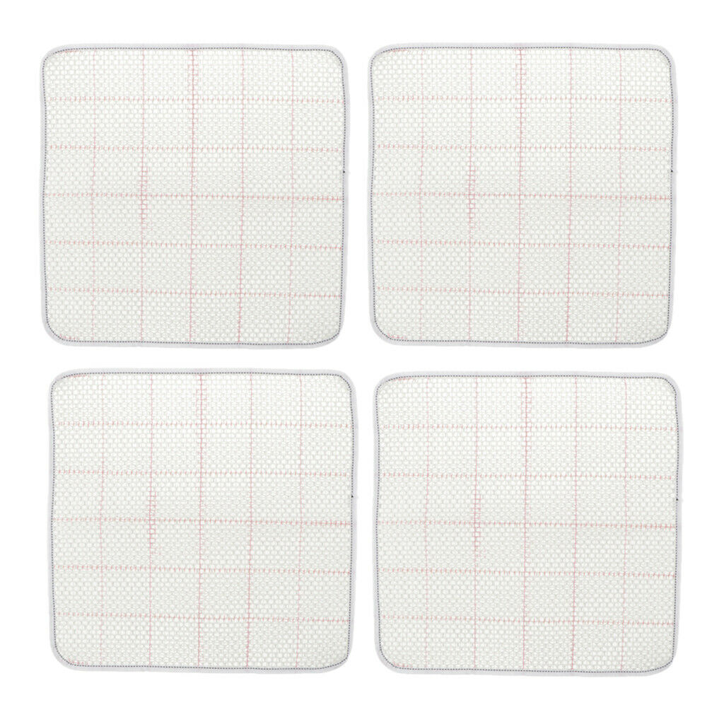 4pcs White Canvas Square Free Pattern Blank Latch Hook Rug Embroidery Crafts