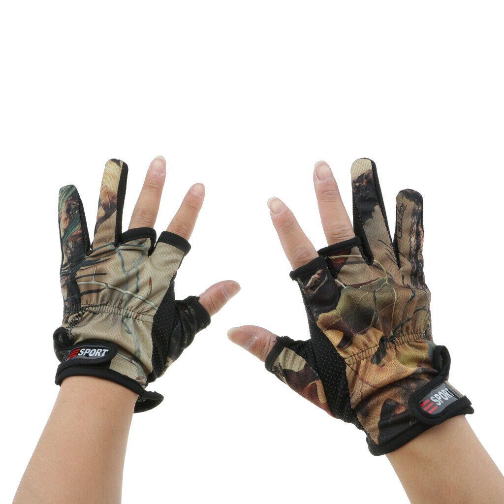 1 Pair 3 Finger Cut Fishing Gloves Lightweight and Waterproof for Canoeing