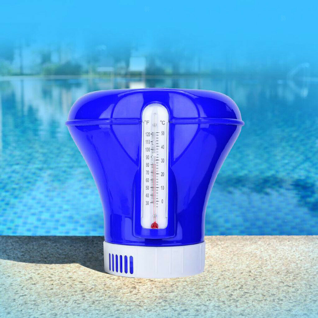 8 Inch Floating Chlorine Dispenser with Thermometer Spa Tub Swimming Pool