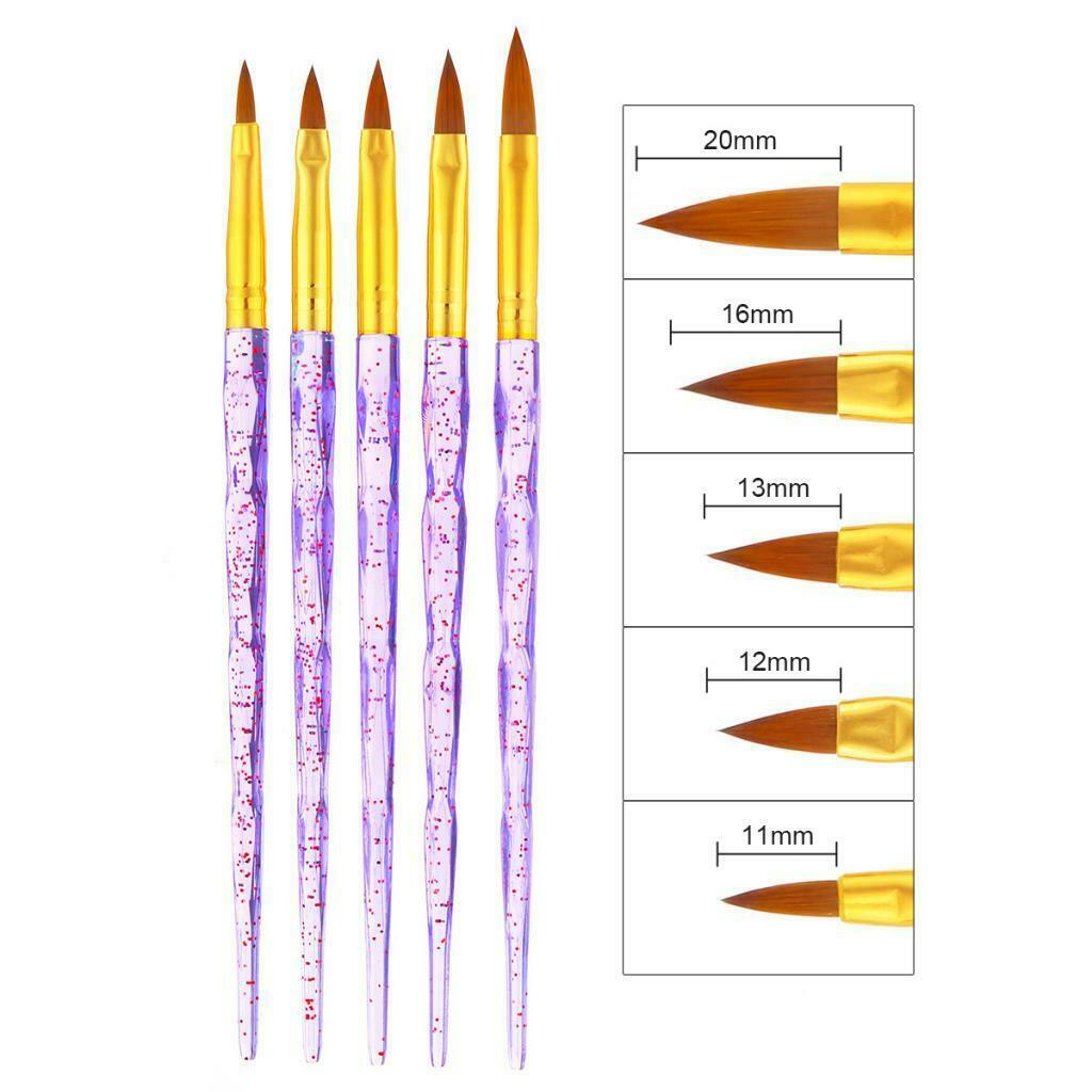 5 Pieces Nail Art Liner Brushes, Synthetic Fibre Hair Manicure Nail Liner Tool