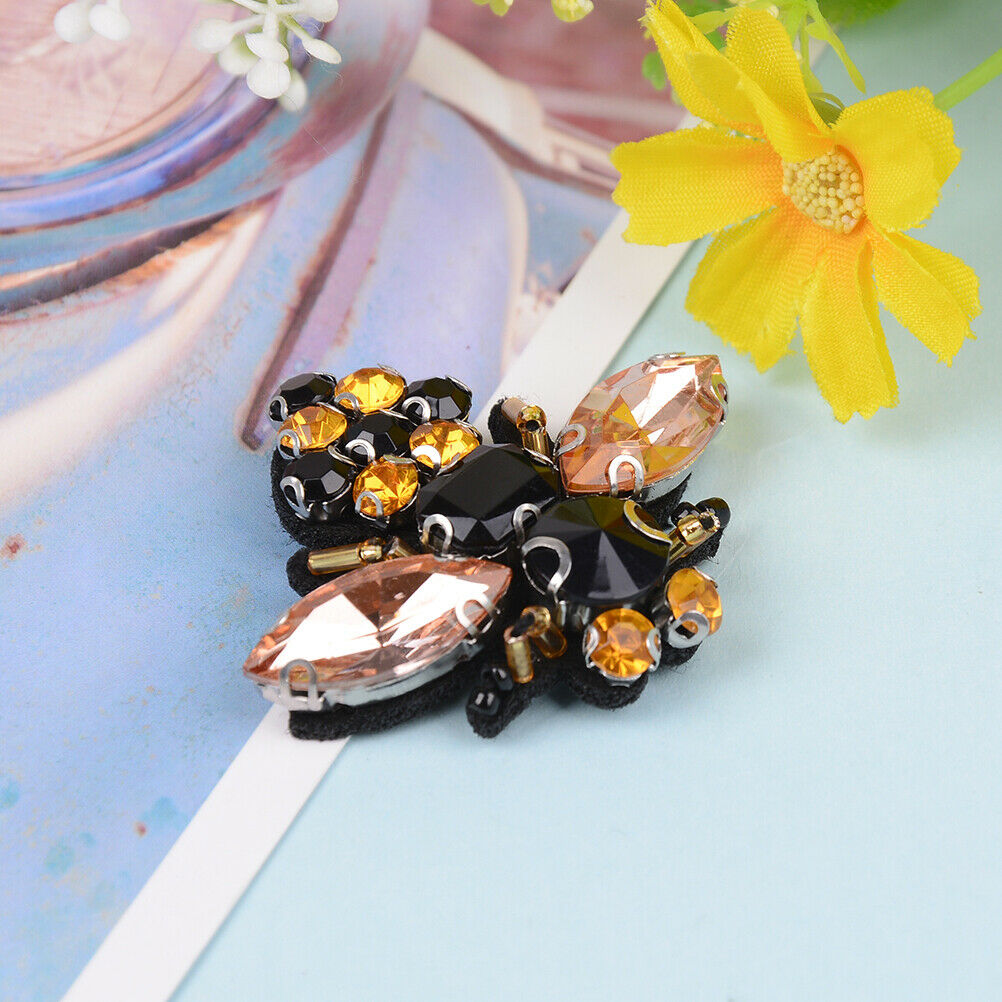 handmade rhinestone beaded sequin patches bees sew on patch for clothes S.l8