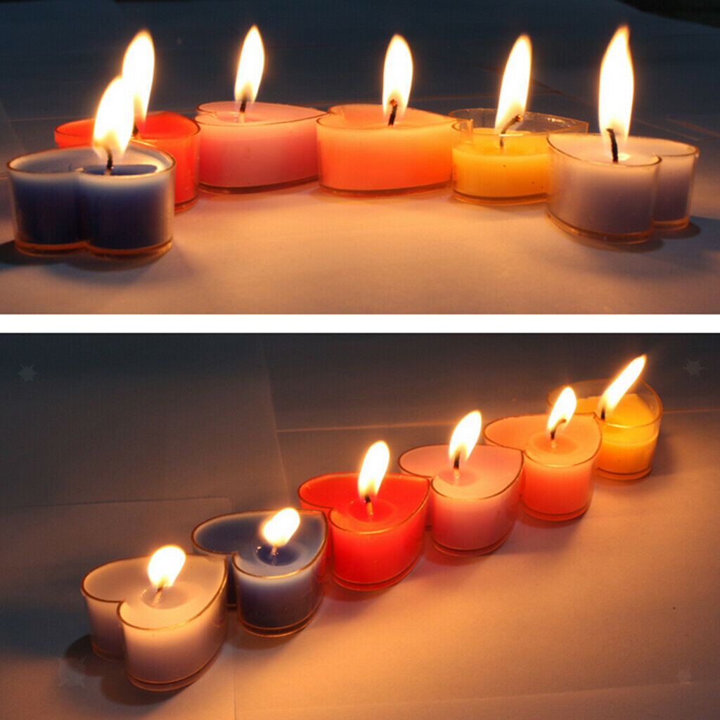 10pcs Small Heart Shaped Tea Light Cups Wax Cups Table Decor for DIY Candle Mold