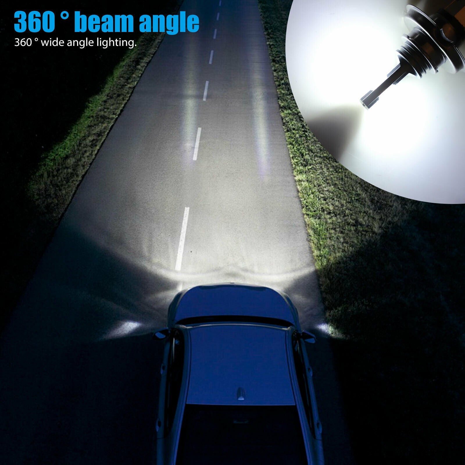 2Pcs H4 9003 HB2 LED Headlight High Low Beam Light Bulbs Kit 20000LM 6000K White