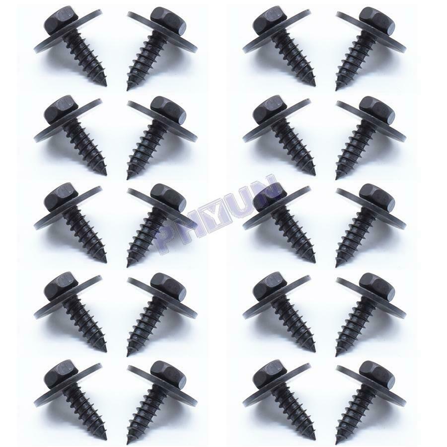 50x Car SUV Repair Screws Body Fender Bumper Clips 8mm Hex Washer Head Universal