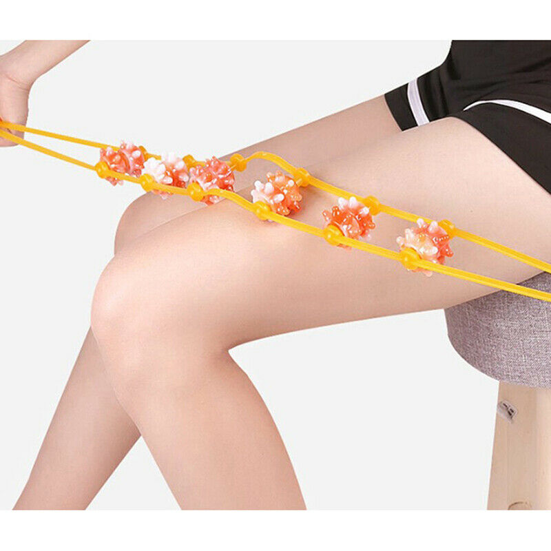 6Balls Massager Back Puller Strip Handheld Roller Massage Shoulder Neck Wais Rf